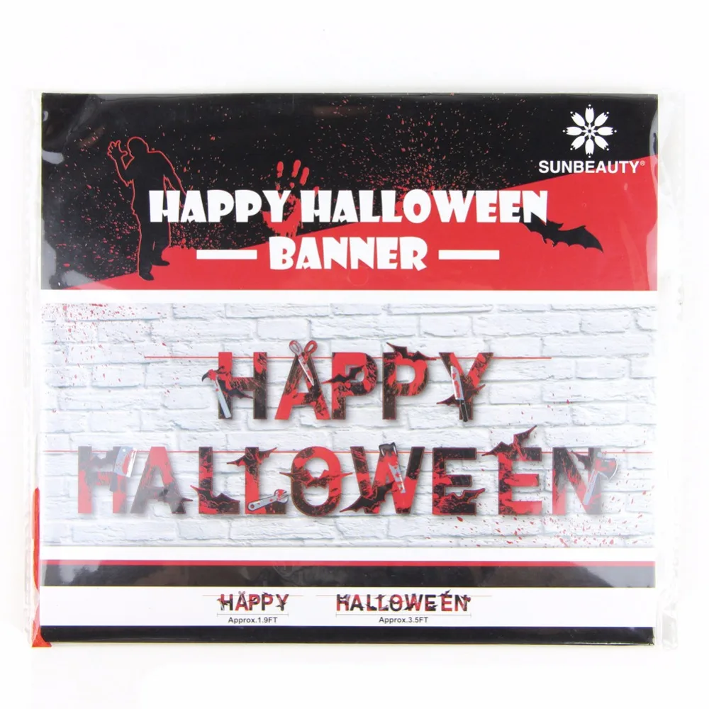 Subeauty кровавая Happy Halloween баннер Хэллоуин гирлянды с ножницами кинжал Молотки