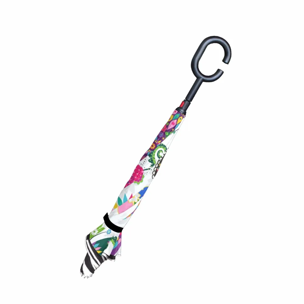 Зонт бабочка с обратной стороны женские двухслойные зонты C образный крюк ручка