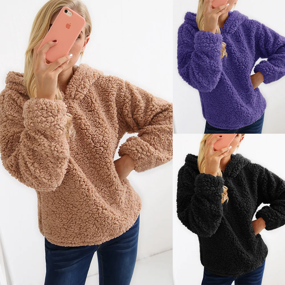 

Autumn Soft Hooded Hoodies Sweatshirt Women Casual Solid Color Hoodie Fashion Basic New Winter Warm Sweatshirt Pullover Jumpers