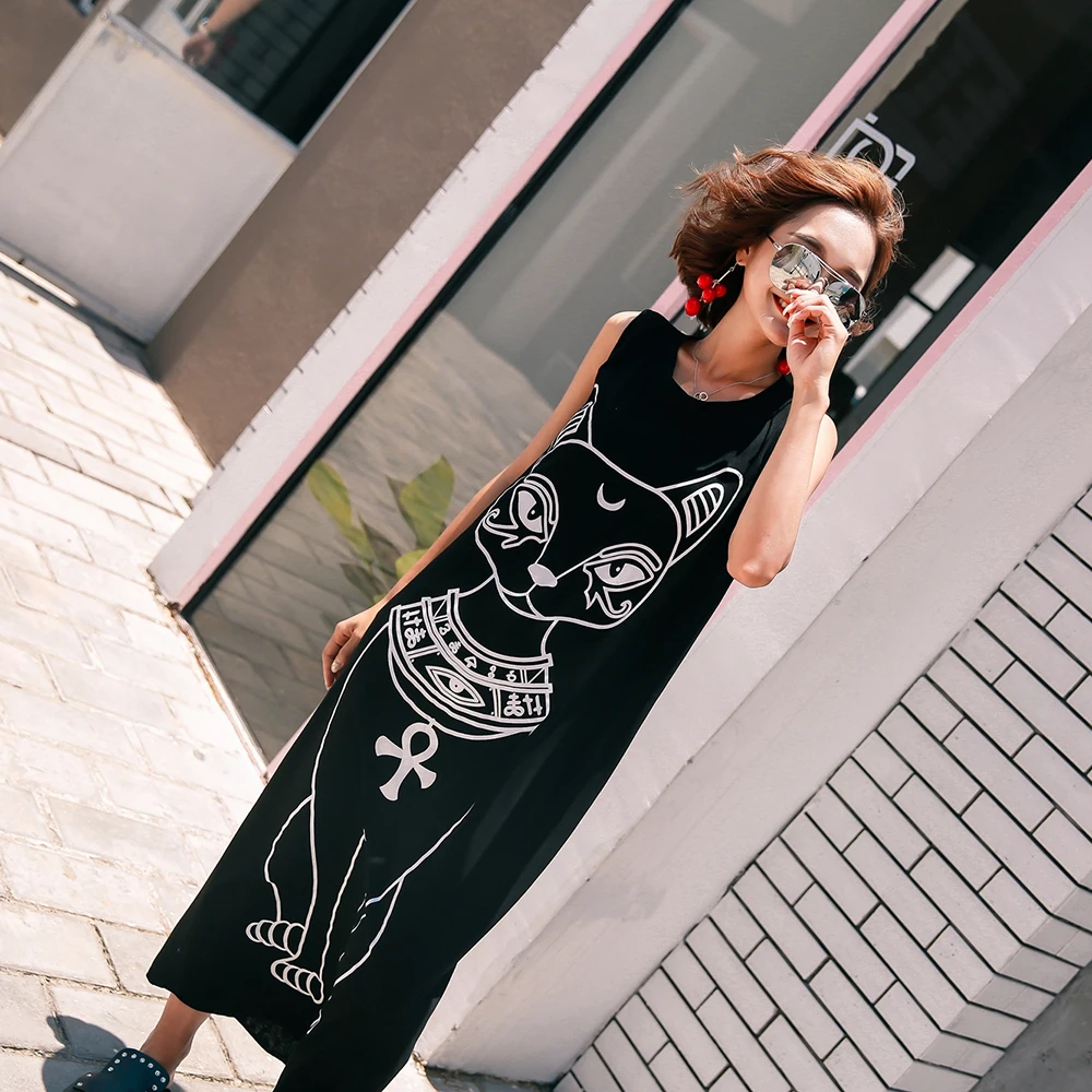 Женское длинное платье без рукавов с круглым вырезом и открытой спиной ручной