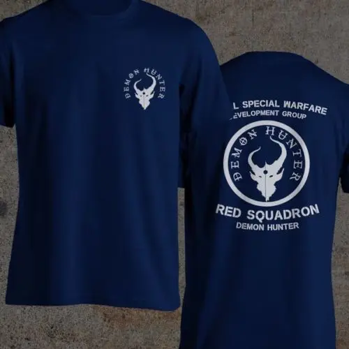 Devgru Demon Hunter Us Navy Seal Team 6 Red Team мужские Модные хлопковые облегающие футболки с коротким рукавом, хипстерские повседневные футболки - Цвет: Тёмно-синий