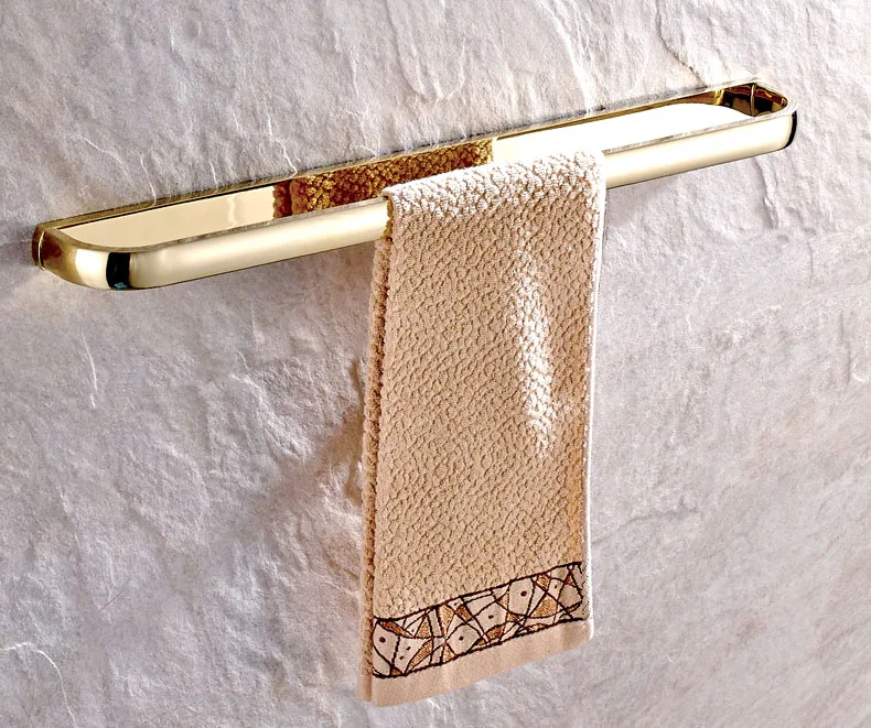 

Wall Mounted Luxury Polished Gold Color Brass Bathroom Single Towel Bar Towel Rail Holder Bathroom Accessory mba843
