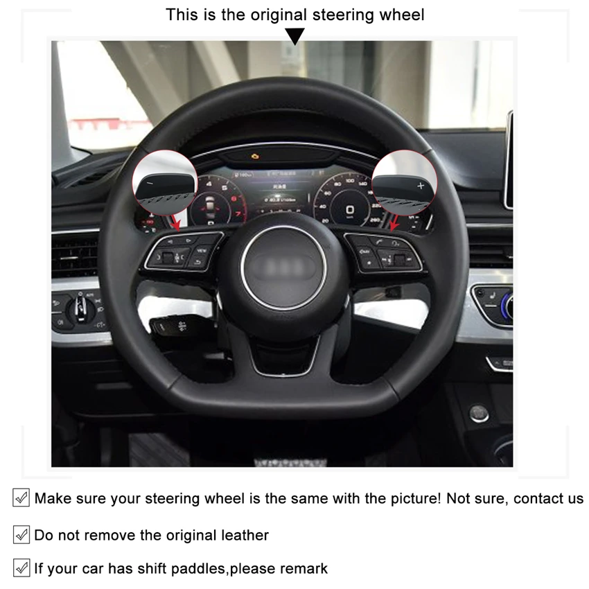 MEWANT черная замша для Audi A3 (8V) A4 (B9) Avant A5 (F5) A1 (8X) Sportback Q2 2016 2019|Чехлы на руль| |