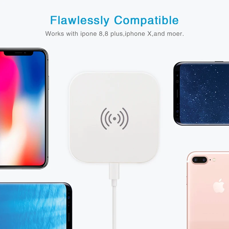 Беспроводное зарядное устройство Qi для iPhone 8X8 Plus 10 Вт Быстрое беспроводное Samsung