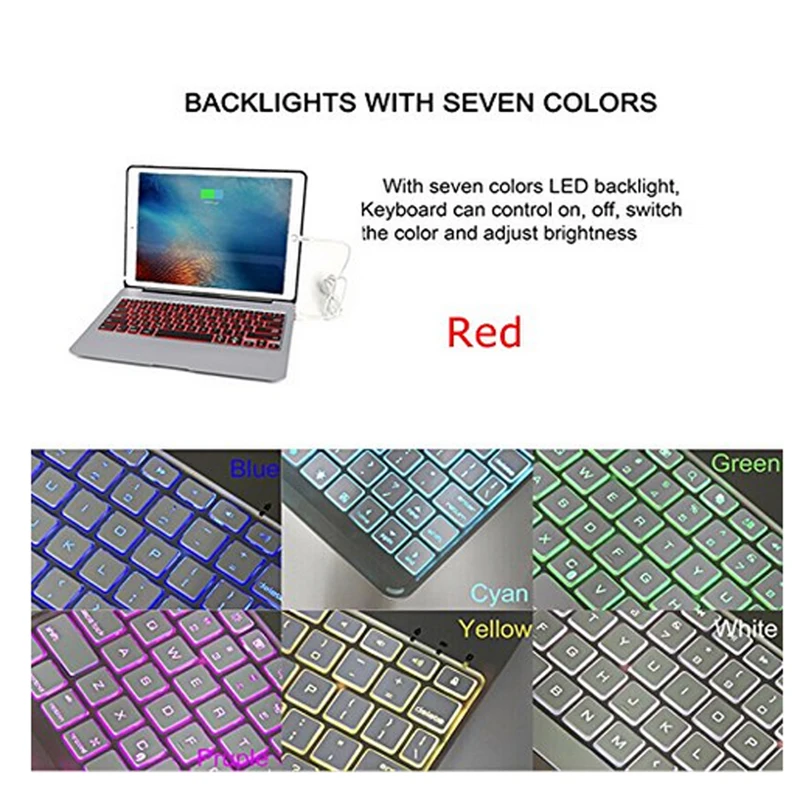 Witsp@ d для APPLE IPAD PRO 9," чехол с клавиатурой, алюминиевая Bluetooth беспроводная клавиатура с подсветкой(2800 мАч Внешний аккумулятор