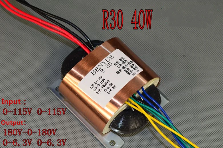 

R30 40W Transformer 180V-0-180V 0-6.3 0-6.3 line (preamplifier power supply)