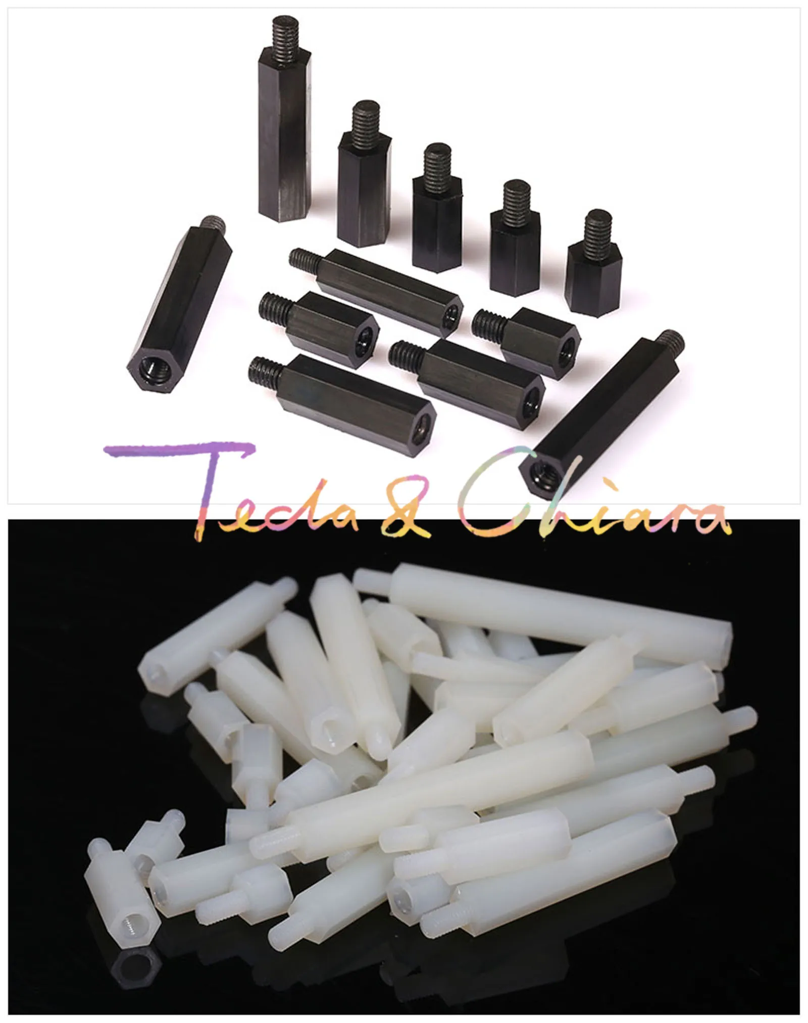 Шестигранная стойка из нейлона 10 шт. M3 x 15 мм + 6 мм|threaded hex spacers|hexagonal spacerstandoff spacer m3 |