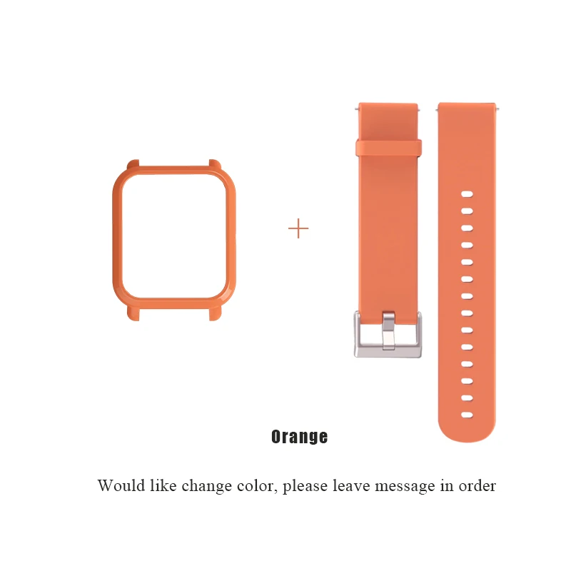 Orange 20 мм силиконовый ремешок защитный чехол для Xiaomi Huami Amazfit Bip BIT Lite спортивный ремешок аксессуары защитный браслет - Цвет: Orange