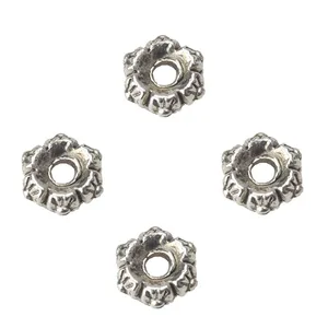 30 шт.лот 6*6 мм античный Серебристый цвет колеса Бусины Свободные распорные бусины кепка для женщин diy бусины браслет и ожерелье ювелирные изделия