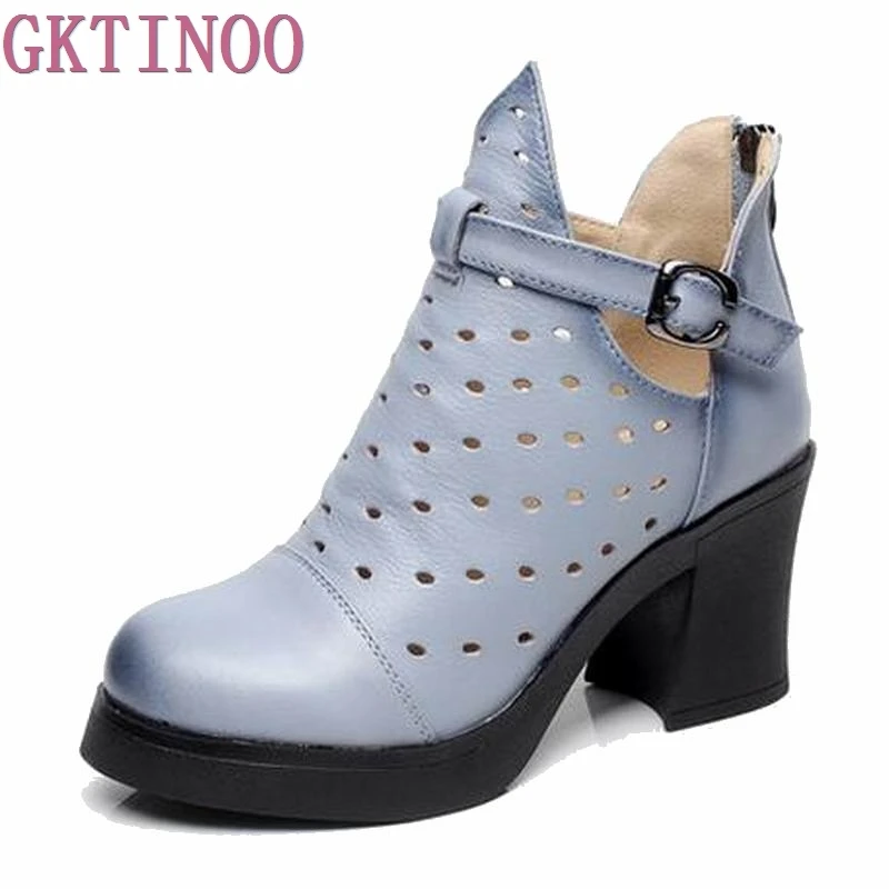 Обувь из натуральной кожи высокого качества весна лето 2019 Модные ботильоны