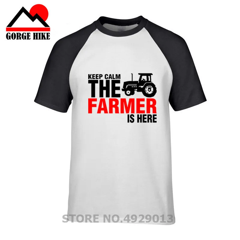 Новая футболка с уникальным дизайном для мужчин Keep Calm The Farmer Is Here одежда короткими