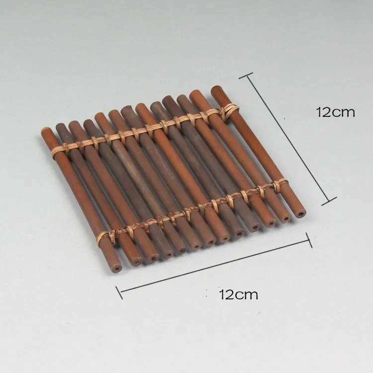 Rattan tea table bamboo placemats Mantian Cup pad care wooden row seats Heat Insulation Set ceremony accessories natural | Дом и сад