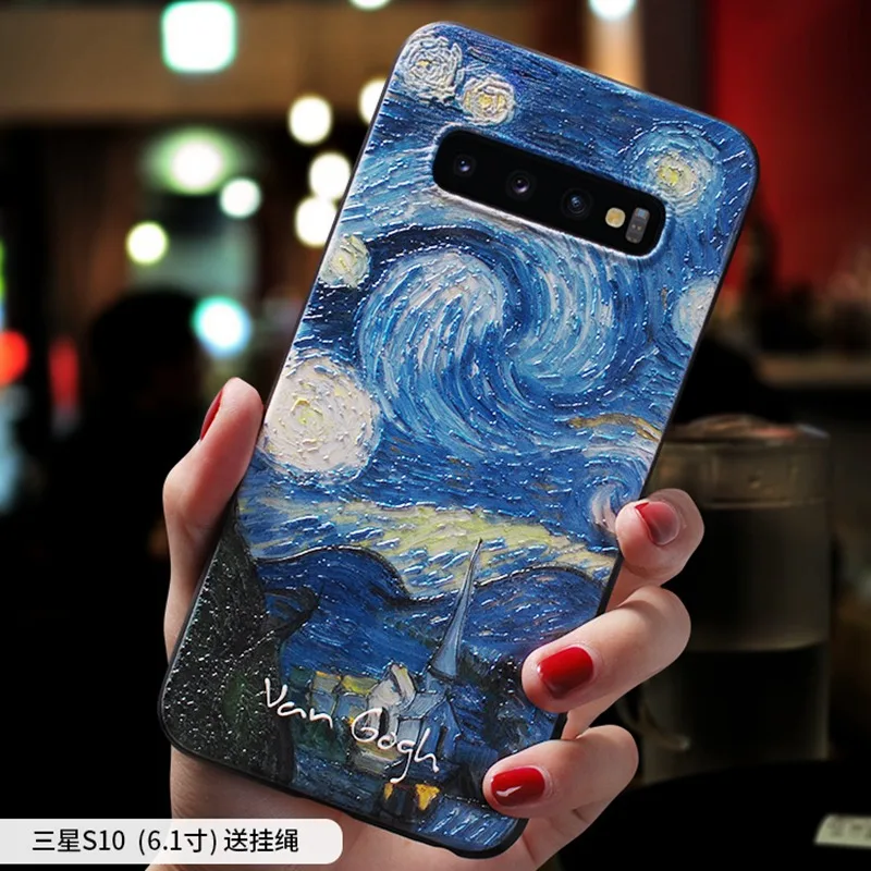 Винтажный рельефный чехол с изображением звездной ночи для samsung galaxy S10 PLUS S10 S10 lite S10e чехол - Цвет: 1 S10