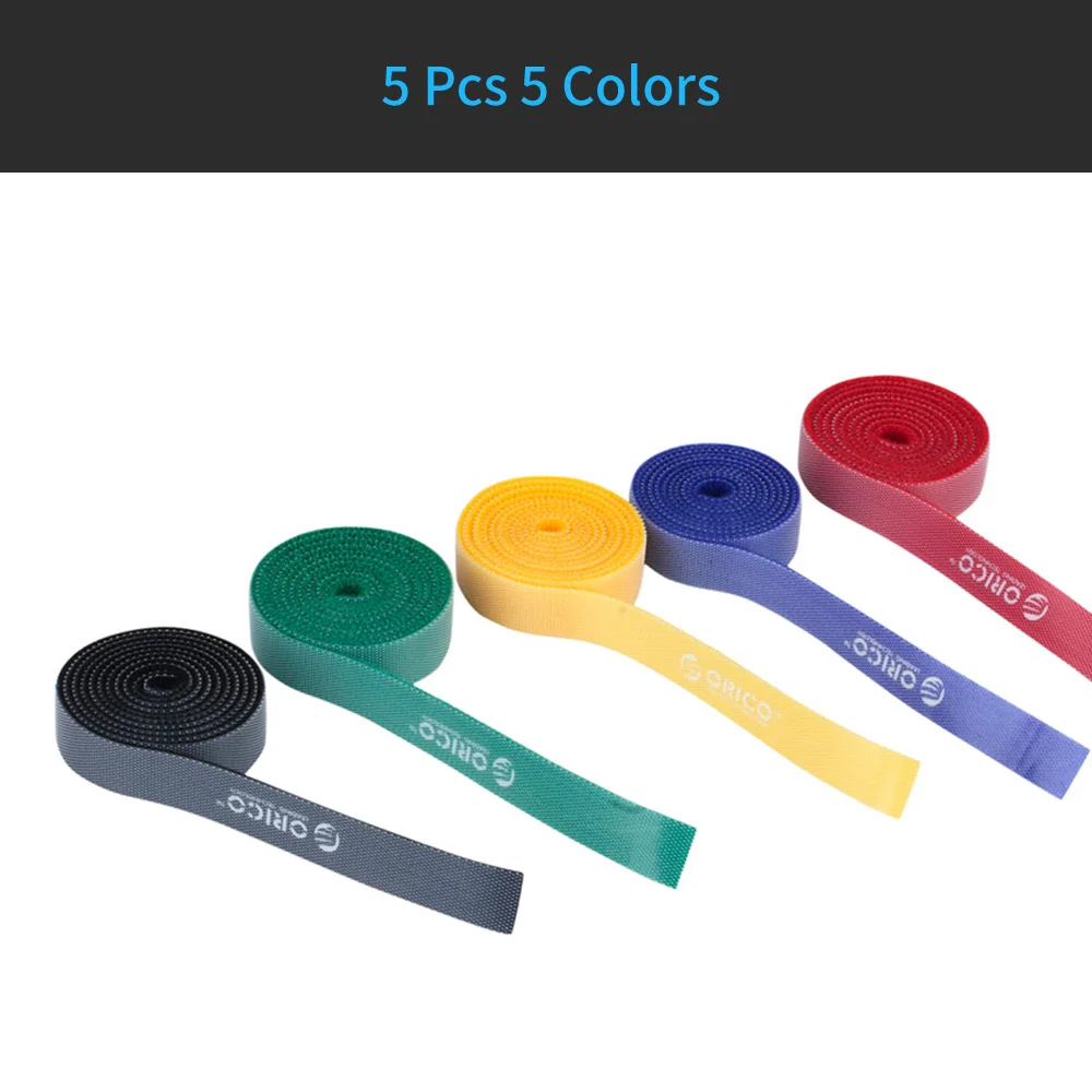5 Colors ORICO CBT нейлоновый кабель для сматывания провода Органайзер наушники мышь Шнур Метка кабеля разноцветные Галстуки Этикетка провода для iPhone PC Ethernet кабель - Цвет: 5 Colors