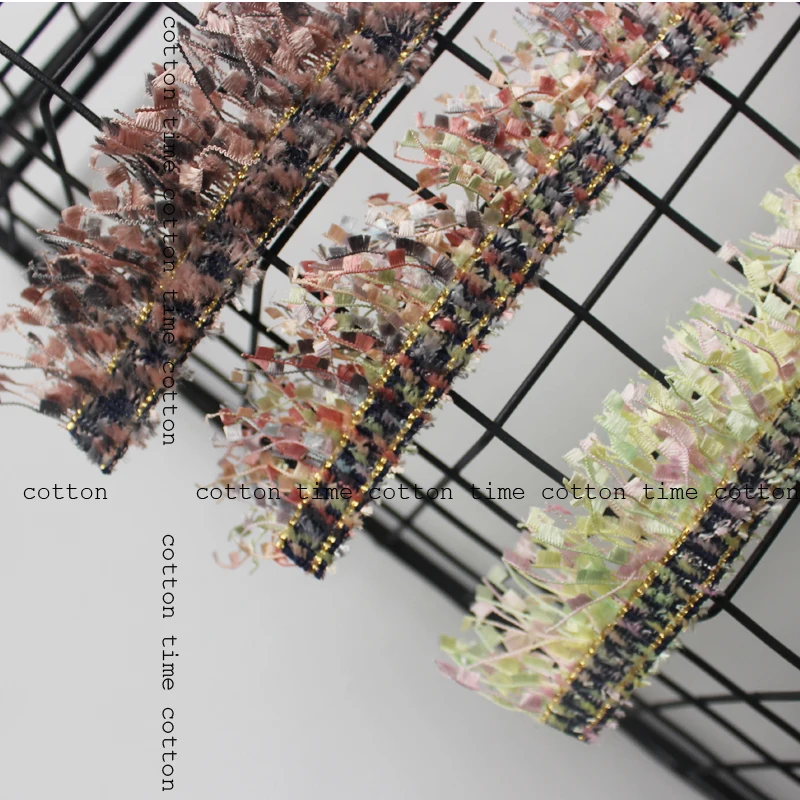 Кружевная тесьма с бахромой и кисточками ширина 3 5 см лента золотым принтом