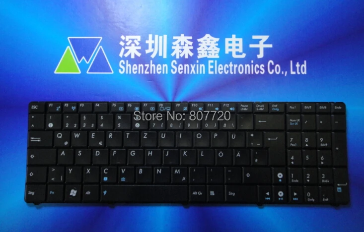Немецкая клавиатура для ноутбука ASUS K52 G73 G73JW G73SW G73JH N61 N61JV N61VG N61W N61JA G51 Черный