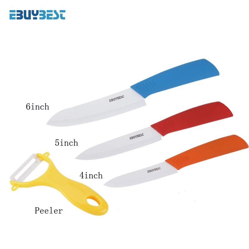 Mix 4 5 6 Zirconia Ceramic Knives Set Knives Set 3 4 5 6 inch+ Peeler Multi-color Handle Paring Slicing Chef Knife Kitchen Cooking Tools - Цвет: Mix 4 5 6