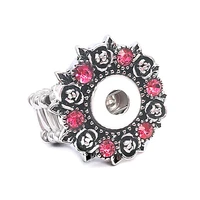 hot sale high quality 002 fashion diy metal adjustable ring fit ginger 12mm snap button rings jewelry charm rings for women