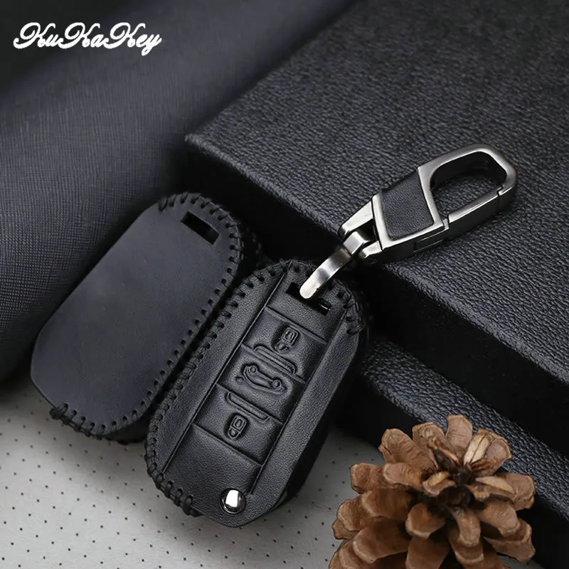 Чехол для автомобильного ключа KUKAKEY из натуральной кожи Citroen Triunph Sega CACTUS C5 C3 C4L AIRCORSS