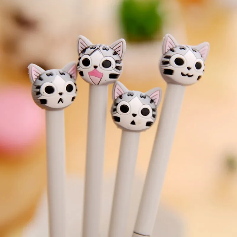 Гелевая ручка с мультяшным котом 0 5 мм 4 шт./лот кавайные канцелярские