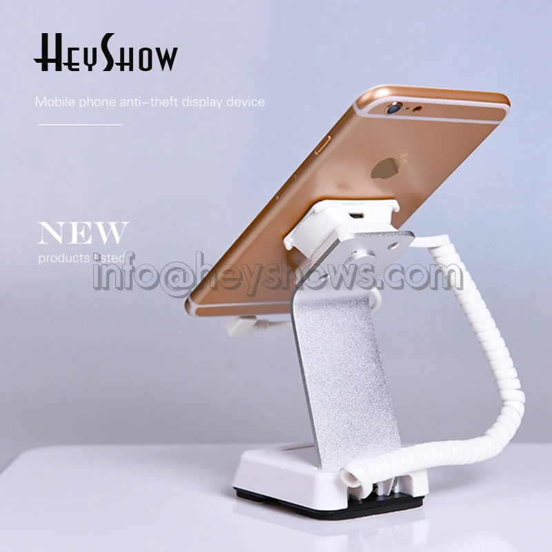 10PCS Mobile Phone Security Stand iPhone Burglar Alarm Stand Charging Cell Phone Anti-Theft Holder Bracket For Retail Shop