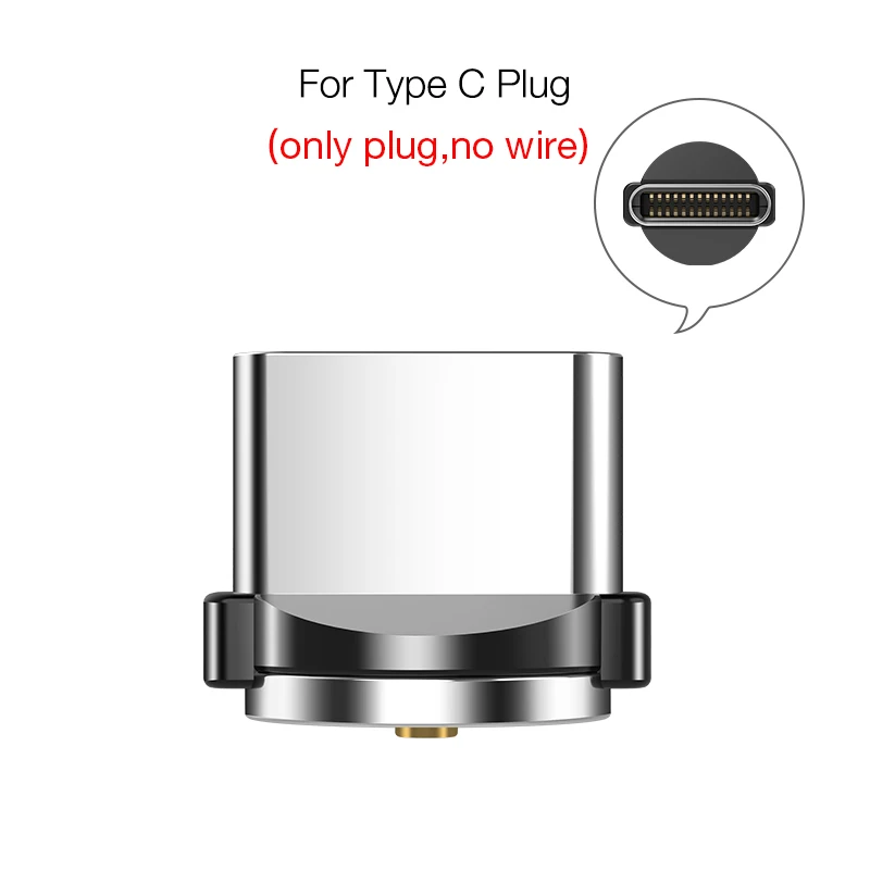CAFELE Магнитный usb type-C Micro кабель для iPhone X XS Max Xr 8 7 6 6s Plus кабели светодиодный usb type-C штекер провода для samsung S10 S9 - Цвет: Only Plug For Type C