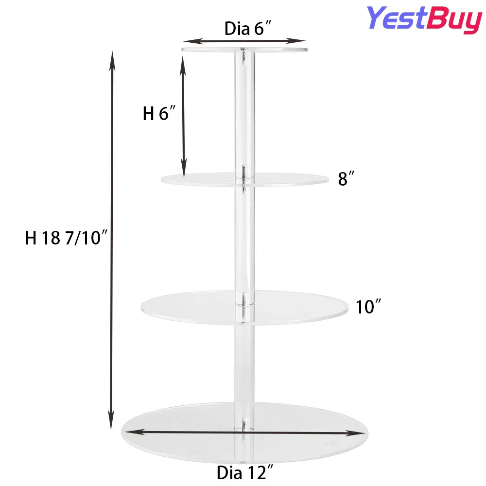 YestBuy 4-уровневая круглая подставка для свадебной вечеринки с изображением дерева