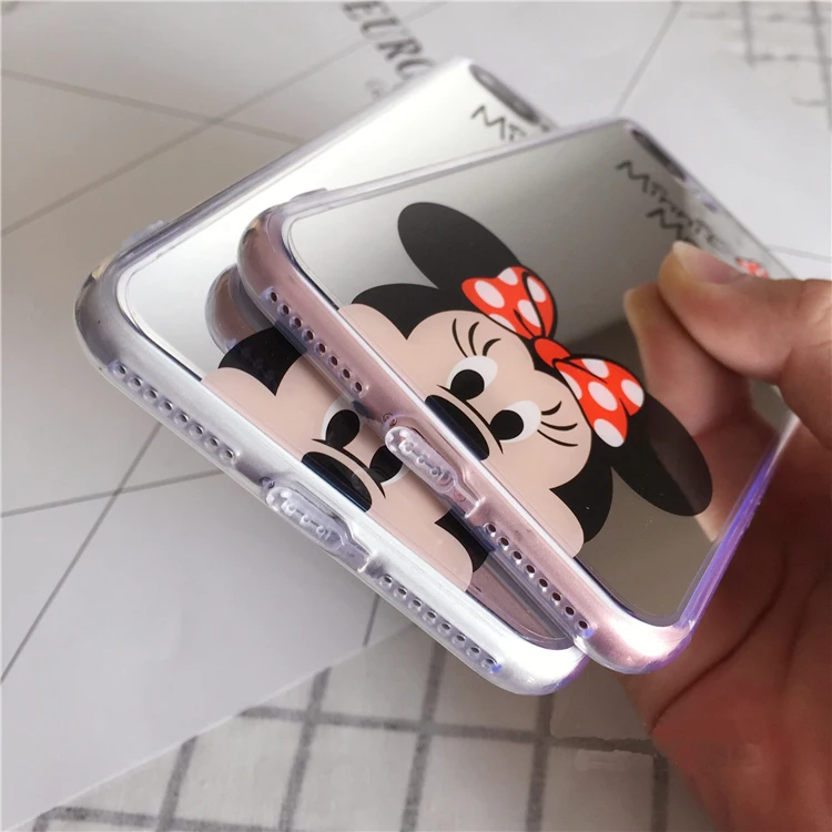 Для samsung S8 случае S9 зеркало с Микки Маусом Минни Hello kitty покрытие мягкий чехол для