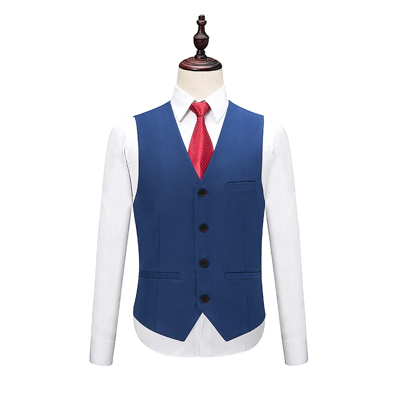 3 шт. костюм Для мужчин Фирменная Новинка Slim Fit 2018 Королевский синий костюмы