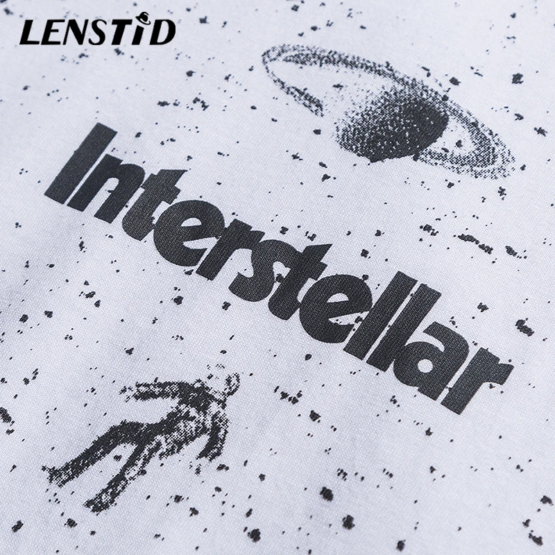 LENSTID 2019 Мужская футболка в стиле хип хоп Футболка с принтом граффити и чернилами