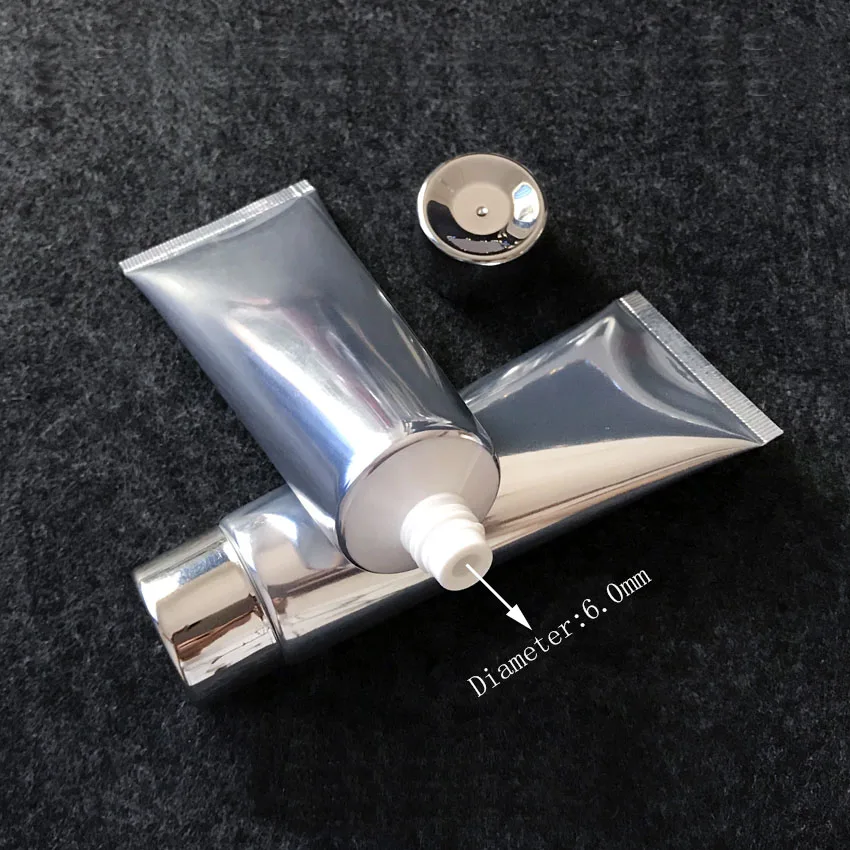 80 мл пустая Серебряная пластиковая Мягкая трубка для лосьона косметического