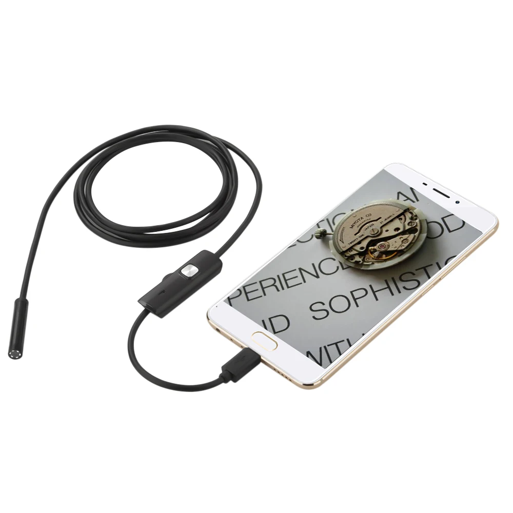 JCWHCAM 7mm Len 5M Android OTG USB Endoscope Camera Flexible Snake Pipe Inspection Phone Borescope | Электроника