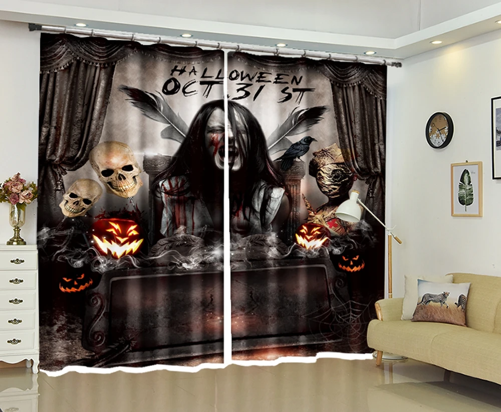 Хэллоуин декоративные стены Роскошные 3D шторы для гостиной спальни занавески