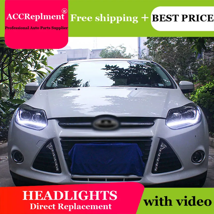 Автомобильный Стайлинг для PW Ford Focus фары 2012-Новинка 2014 года светодиодная фара LED DRL