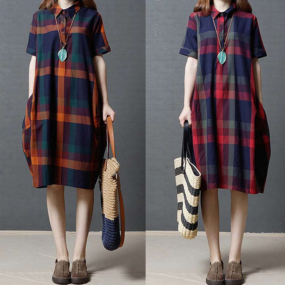 2019 Новая мода лето для женщин ретро Половина рукава Повседневное платье богемный