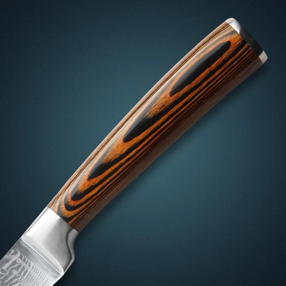 HUIWILL дамасский нож 5 дюймов японский VG10 Дамасская сталь кухонный Универсальный с