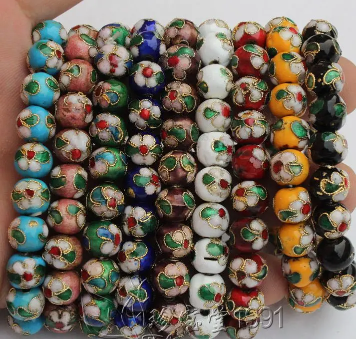 Китайская перегородчатая эмаль 12 мм бисером Браслеты красочные в этническом