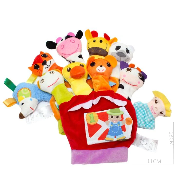 Животные пальчиковые куклы Playtime Мягкие плюшевые Семейные куклы для театра марионеток игрушечные перчатки отличный подарок для малышей