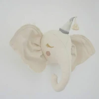 cute animals elephant head wall mount toys kids room wall decoration doll artwork wall hanging toys photo props