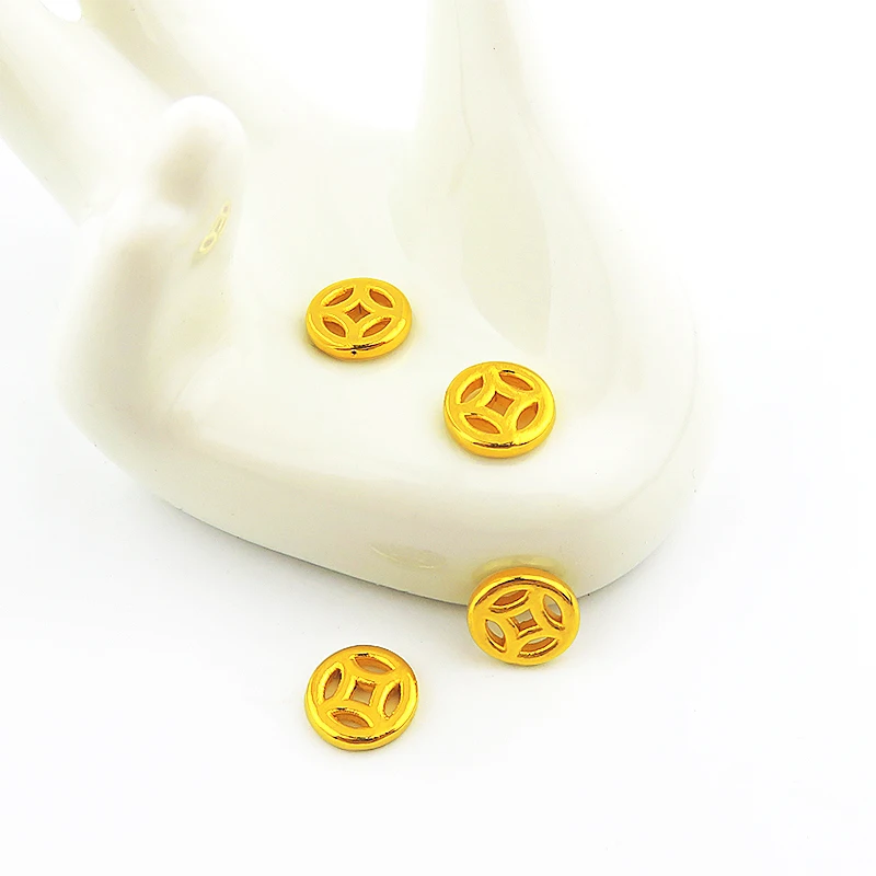 Новое поступление Одноцветный браслет из 24-каратного желтого золота 999 в виде