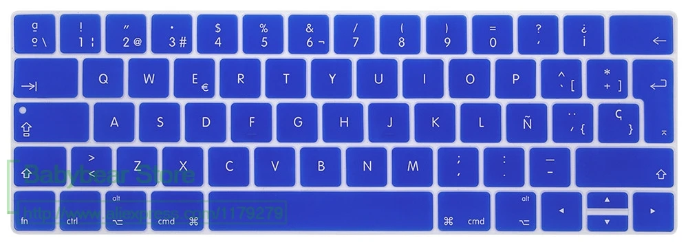 TouchBar ЕС Испания Испанский ультра тонкий чехол для клавиатуры для нового MacBook Pro 13 15 retina с сенсорной панелью защита кожи - Цвет: darkblue