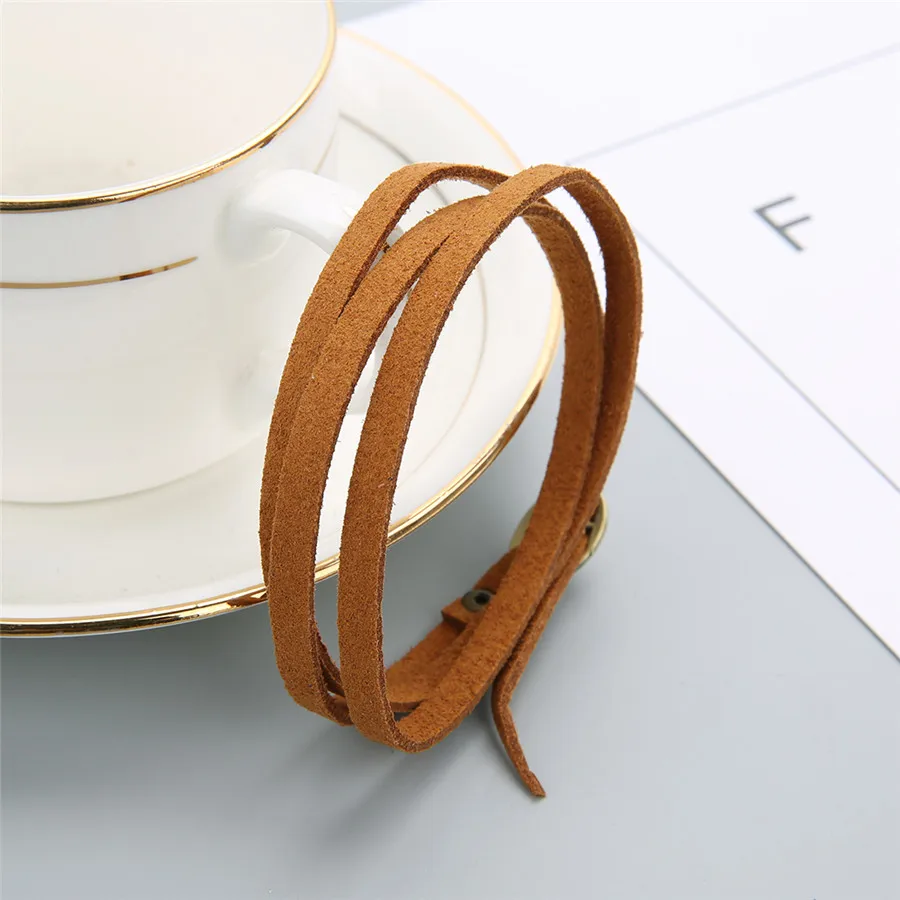 Ckysee 1Pcs/lot Multilayer Leather Bracelet With Metal Clasps Coffee Grey Color Handmade Wrap Bangles Boho Jewelry | Украшения и