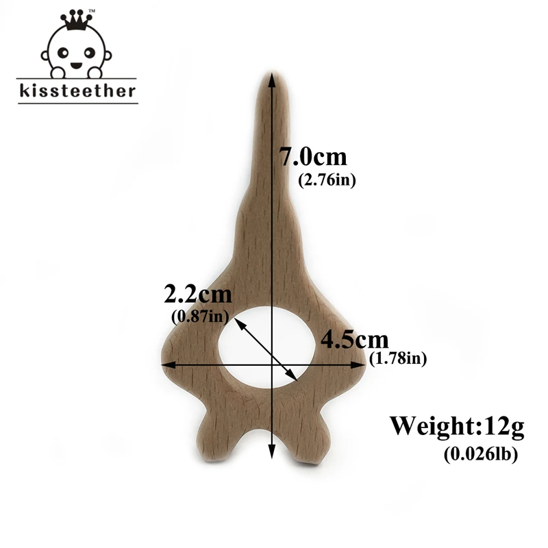 Mordedor org&aacute;nico de madera para beb&eacute;, juguete de dentici&oacute;n Natural, regalo para Baby Shower-5