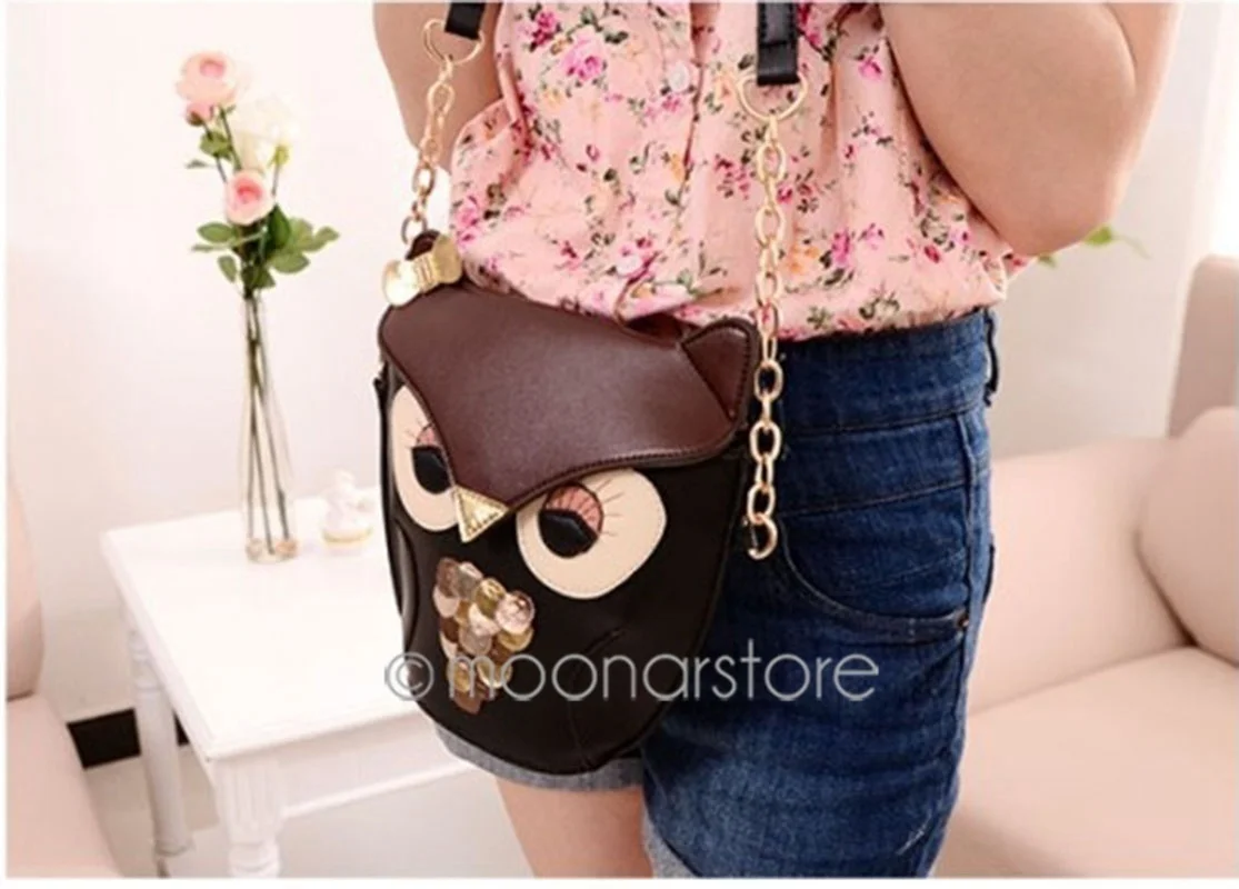 Модные женские туфли кожа Сумки Винтаж Мультфильм crossbody сумка сова лиса на плечо