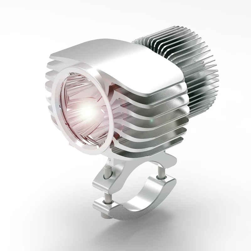 Silver Housing CNSUNNYLIGHT мотоциклетный Светодиодный прожектор 18 Вт 2700Lm супер яркий белый мото противотуманный DRL налобный фонарь для охоты дальнего света - Цвет: Silver Housing