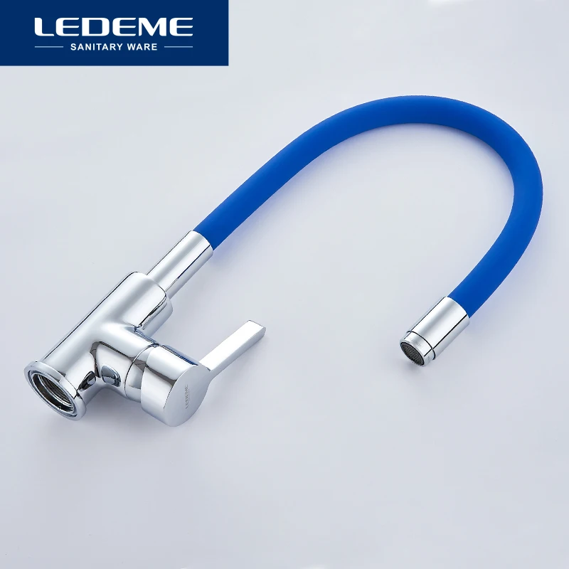 LEDEME Смеситель для кухни с силиконовым изливом латунь L4898|kitchen faucet|brass kitchen faucetkitchen