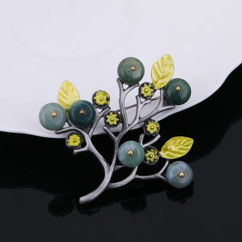 Имитация рождественской елки броши камни брошь в форме листа булавки