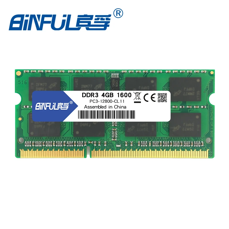 Оперативная память binful DDR3 4 Гб 1600 МГц PC3-12800 memoria SODIMM 1 5 В для компьютера ноутбука |