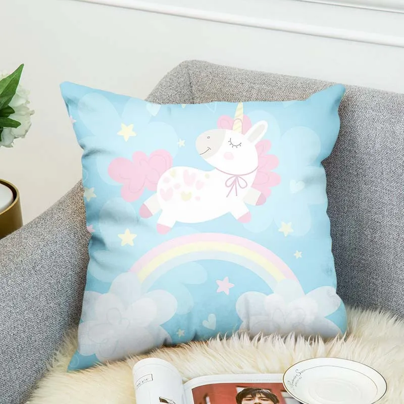 Чехол для подушки с единорогом из мультфильма Лошадь Единорог наволочки детей