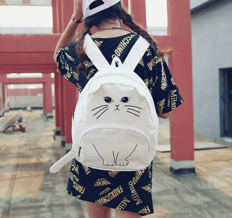 Новый Повседневный рюкзак с рисунком кота | Багаж и сумки